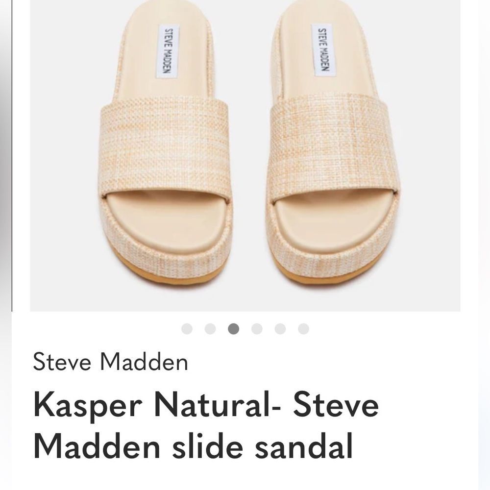 Steve Madden Kasper Woven Slide Sandals in Natural Size 7.5 Worn once!